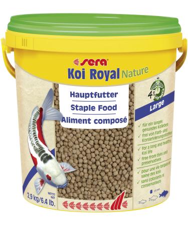 Sera 07128 Koi Royal Nature Large (6 mm) 10 liters - main feed orKoiFutter for a long healthy coil of koi from 25 cm feed without color and preservatives 10 l (1 Pack) Large 6mm single