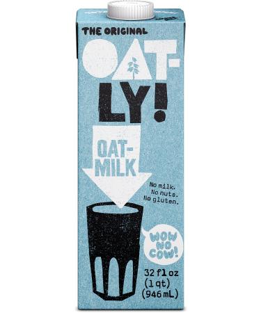 Oatly Oat Milk Original, 32 oz, Pack of 6, Gluten Free, Dairy Free, Sugar Free, Non GMO, Vegan, High Fiber, Calcium & Vitamin Enriched