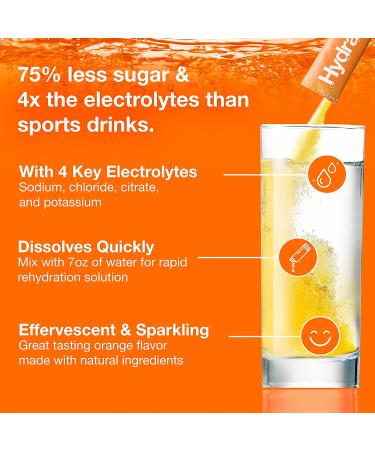 Hydralyte Electrolyte Powder Packets | Orange Hydration Packets | Easy Dissolve Electrolyte Powder for Rehydration Solutions | Low Sugar Hydration Powder Packets | All Natural (8 oz Serving  20 Count) Orange 20 Count (Pack - Buy Online on GoSupps.com