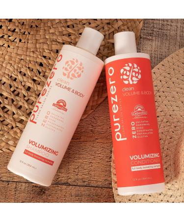 Purezero Volumizing Shampoo and Conditioner Set for Fine Hair - Adds Volume & Body - Sulfate, Paraben, and Dye-Free - 100% Vegan & Cruelty-Free - Ideal for Color Treated Hair - Buy Online on GoSupps.com