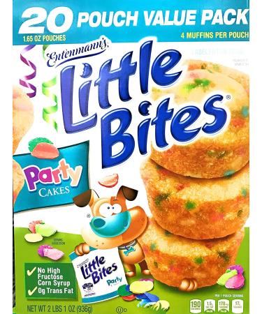 Entenmann's Little Bites Party Cakes | 80 Mini Muffins | 20 Pouches | 4 Muffins per Pouch | Yummy & Tasty Snack | 2 LB 1 oz (936g) | 1 Box | 1.65 Ounce (Pack of 80) - Buy Online on GoSupps.com