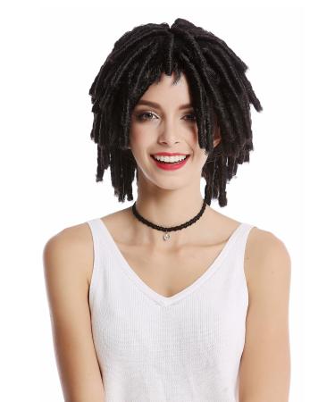 WIG ME UP - DH1110-ZA1 Wig women men carnival spiral curls afro curls short voluminous Afro Caribbean Rasta Dreads brown