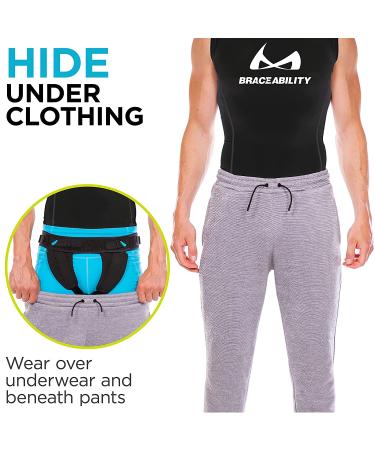 Inguinal Hernia Belt - Supportive Truss for Groin Pain Relief - Removable Compression Pads - Men and Women (M) - Buy Online on GoSupps.com