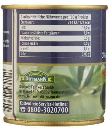 Feinkost Dittmann Black Olives Dry without Stones - 8 x 85g - Premium Quality Gourmet Snack for International Shipping - Buy Online on GoSupps.com