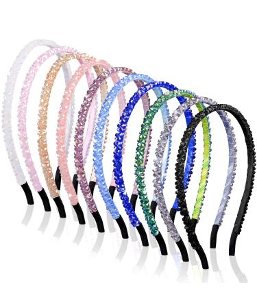 Duufin 10 Pieces Rhinestone Headbands for Girls Crystal Headband Sparkly Headbands Shiny Hair Headbands Elegant Color - Buy Online on GoSupps.com