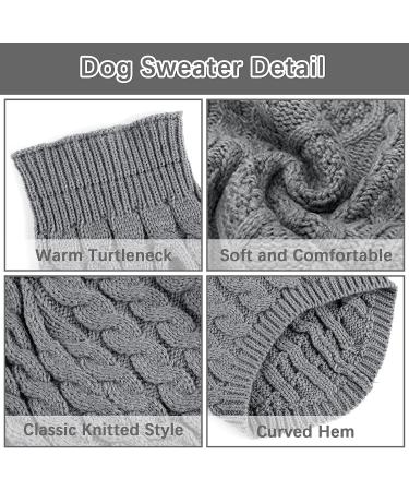 FWLWTWSS Cozy Winter Dog Sweater for Small & Medium Dogs | Soft Knit Roll Collar Pet Clothing | XX-Large Twist Style - Buy Online on GoSupps.com