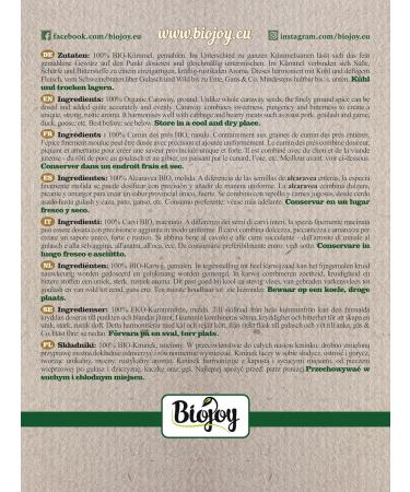 Biojoy ORGANIC Caraway Ground Powder (250g) | Pure Carum Carvi - No Additives - International Shipping Available - Buy Online on GoSupps.com