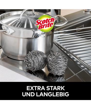 Scotch-Brite Stainless Steel Scourer - 12 Rust-Resistant Spiral Metal Pads for Powerful Cleaning | Effective Scrubbing Pad with Spirals - Buy Online on GoSupps.com