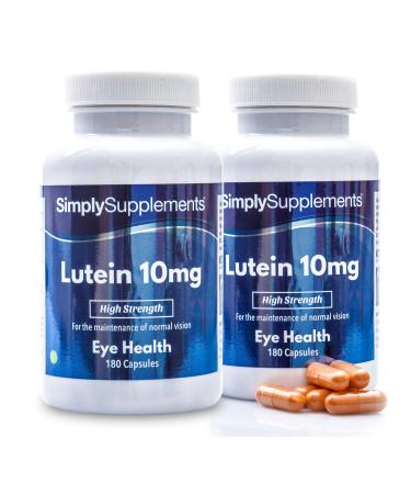Lutein 10mg - 360 Capsules - Suitable for Vegans - Supply for up to 1 Year - SimplySupplements