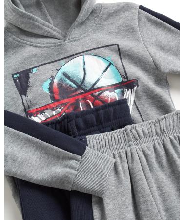 Boys' Retro 3-Piece Sweatsuit Set | Fleece Hoodie and Jogger Sweatpants (12M-7) Navy Hoop - Buy Online on GoSupps.com