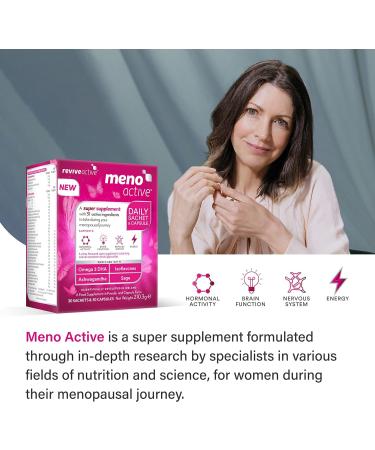 Meno Active Menopause Supplements for Women - Omega 3 DHA, Vitamin B6, Ashwagandha & Sage - 30 Day Supply - Buy Online on GoSupps.com