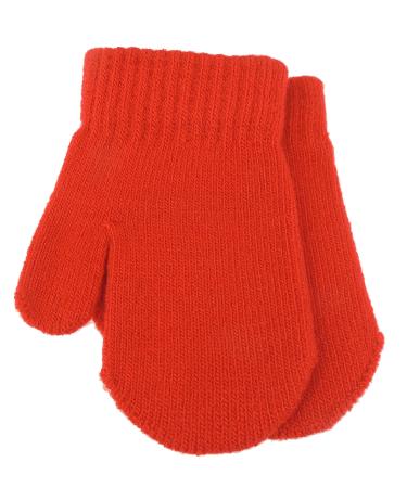 Glamour Girlz Cute Baby Girls Boys Unisex Gender Toddler Babies Childrens Kids Accessories Warm Winter Knit Knitted Magic Stay On Mitts Outdoor Autumn Shower Fluffy Mittens Gloves 0 3 6 Months (Red)