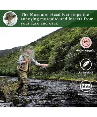 4Pcs Mosquito Head Net - Anti Insect Midge Net for Outdoor Activities - Green+Black - Buy Online on GoSupps.com