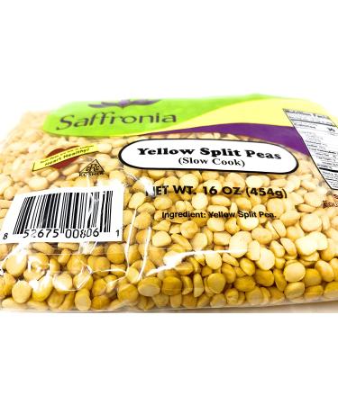 Saffronia Yellow Split Peas 16 oz, Pack of 2 | Ideal for Soups, Stews, and Salads | Rich in Iron, Zinc, and Phosphorus | Vegan, Gluten-Free, Kosher - Buy Online on GoSupps.com