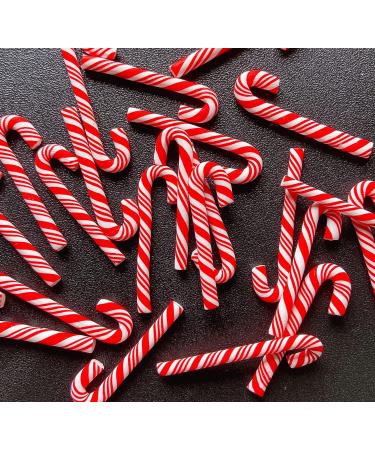 100Pcs Red White Candy Cane Faux Clay Christmas Stick - Mini Polymer Soft Clay DIY Decoration for Nail Art & Cake - 3CM 4 Colors - Buy Online on GoSupps.com