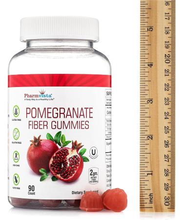 Pharmvista Pomegranate Fiber Gummies 100mg - Gluten-Free Vegan Supplement | Rich in Dietary Fiber - 90 Gummies - Buy Online on GoSupps.com