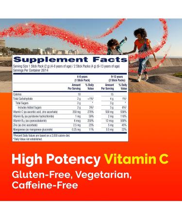 Emergen-C Kidz Crystals On-The-Go Immune Support Supplement - Sparkly Strawberry Flavored 56 Stick Packs - Buy Online on GoSupps.com