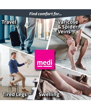 Buy Mediven for Men Classic Calf High Compression Stockings 20-30 mmHg | Closed Toe Leg Circulation Dress Socks - Black - Buy Online on GoSupps.com