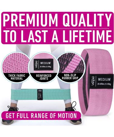 Vergali Fabric Booty Bands for Women - Set of 4 for Butt & Leg Workouts - Buy Online on GoSupps.com