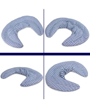 2-in-1 Neck Pillow with Stand-Up Collar - Blue-White Heat & Cold Therapy - Rapeseed Filling for Comfort - Buy Online on GoSupps.com