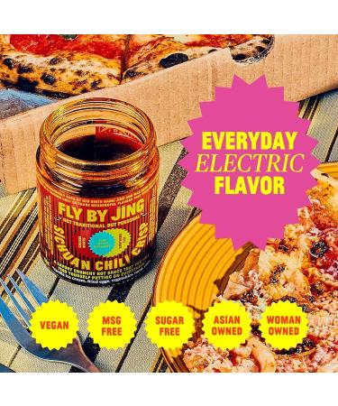 FLY BY JING Sichuan Chili Crisp 6oz Deliciously Savory Umami Spicy Tingly Crispy Gourmet All Natural Vegan Gluten-Free Hot Chili Oil Sauce with Sichuan Pepper Good on Everything - Buy Online on GoSupps.com