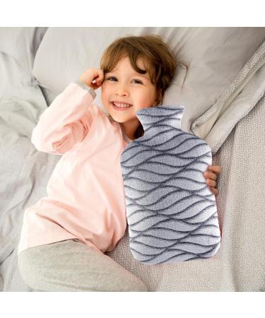 Samply 2L Hot Water Bottle with Soft Cover - Cozy Pain Relief for Back, Neck, and Shoulders - Grey - Buy Online on GoSupps.com