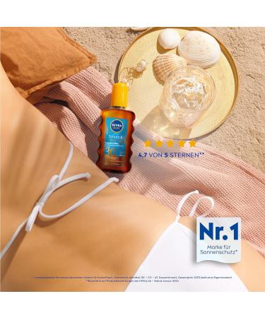NIVEA Sun Schutz & Braune Sonnen l Spray LSF 30 - 200ml | Sunscreen with Pro-Melanin for Even Tan | UVA/UVB Protection - Buy Online on GoSupps.com