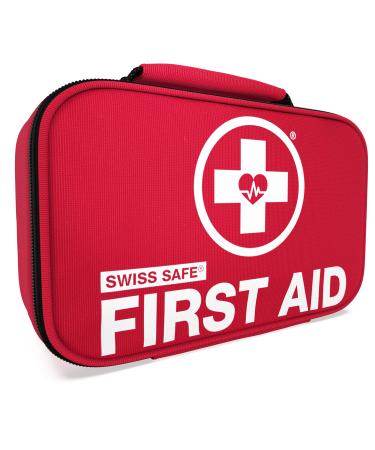 Swiss Safe 2-in-1 First Aid Kit (120 Piece) + Bonus 32-Piece Mini First Aid Kit: Compact, Lightweight for Emergencies at Home, Outdoors, Car, Camping, Workplace, Hiking & Survival