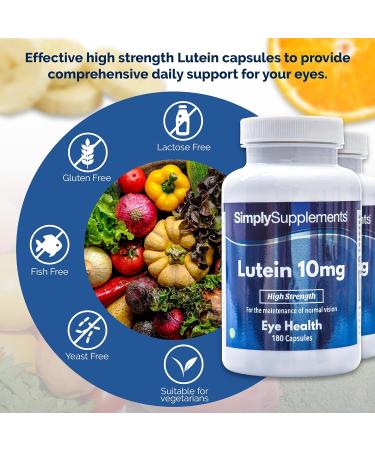 Lutein 10mg 360 Capsules - Vegan Friendly 1-Year Supply - SimplySupplements - Boost Eye Health & Vision - Buy Online on GoSupps.com