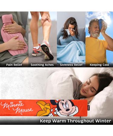 Disney Stitch Hot Water Bottle - 1.7 or 2 Litre Capacity with Fleece Cover - Cosy Gifts for Women | Red Minnie Long - Buy Online on GoSupps.com
