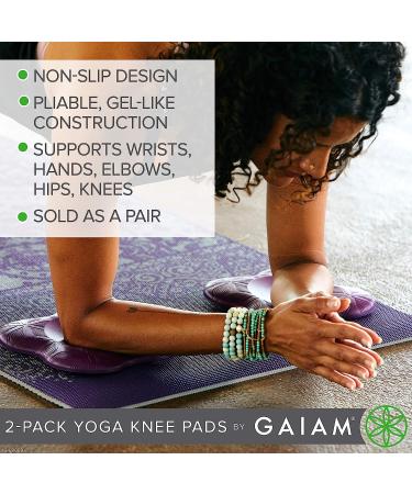 Gaiam Yoga Knee Pads (Set of 2) - Protective Cushions for Knees and Elbows - Ideal for Yoga, Pilates, Meditation, and Travel - Buy Online on GoSupps.com