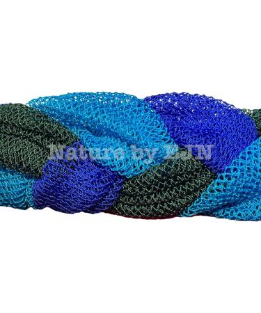 Nature by EJN Long NKN Customized Net Bath Sponge | African Porous Skin Exfoliation | Stretches to 49 | Sea Blue - Buy Online on GoSupps.com