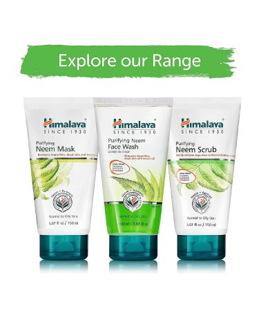Himalaya Purifying Neem Face Wash for Deep Cleaning & Occasional Acne Gentle Non-Drying Daily Cleanser Free from Parabens SLS and Phthalates 150 ml (5.07 oz) (Pack of 2) - Buy Online on GoSupps.com
