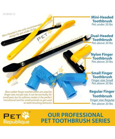 PET Republique Mini Toothbrush Set for Cats & Dogs - 6-Piece Kit for Kittens Puppies & Small Breeds - Buy Online on GoSupps.com