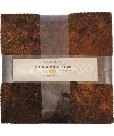 Stonehenge Gradations Iron Ore Stone Tiles 42 10-inch Squares Layer Cake Northcott