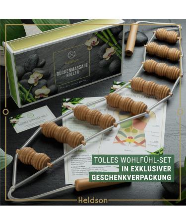Heldson Premium Back Roller - FSC 100% Eco-Friendly Wooden Massager for Pain Relief and Muscle Recovery - Shop Internationally! - Buy Online on GoSupps.com