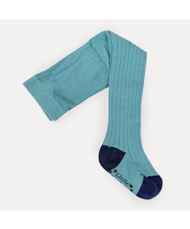Non-Slip Ribbed Baby & Toddler Girls Tights - Cozy Winter Warm Anti-Skid Tights | 0-6 Months Aqua - Buy Online on GoSupps.com