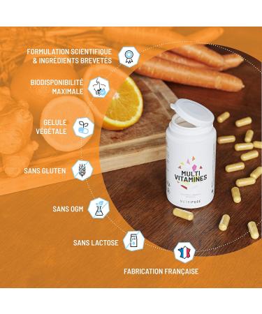 Nutripure | Multivitamins and Minerals 21 Nutrients | Food Supplement | Magnesium Vitamin B12 Vitamin D Zinc | Antioxidant Cognitive Vision | 60 Capsules | 1 Month | Made in France - Buy Online on GoSupps.com