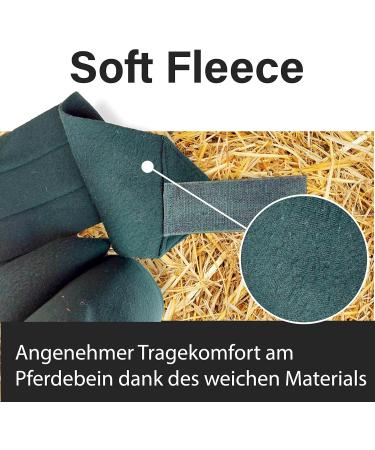 Fleece Bandages for Horses - Velcro Fastener - 4 Set with Storage Bag - Dark Green - Perfect for Warmbloods - Buy Online on GoSupps.com