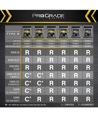 ProGrade Digital 128GB CFexpress Type B Memory Card for Cameras | Fast File Transfers & Large Storage | Gold Series - Buy Online on GoSupps.com