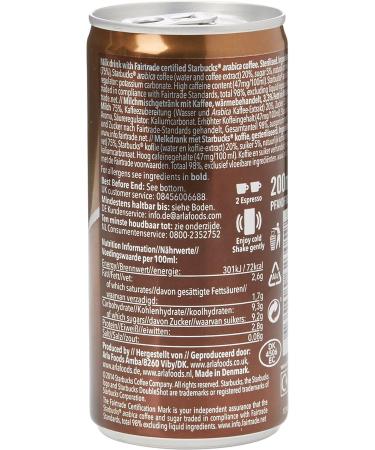 Starbucks Doubleshot Espresso Iced Coffee 200ml - Rich and Refreshing Pick-Me-Up - Buy Online on GoSupps.com