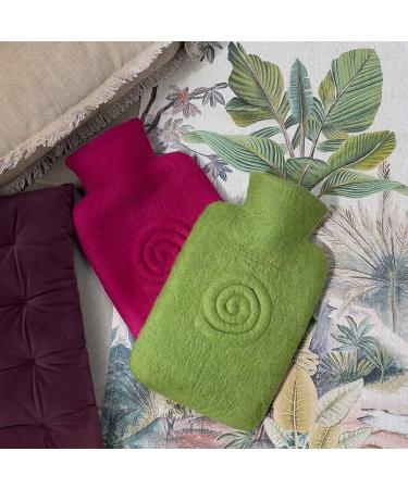 Hugo Frosch Hot Water Bottle Classic 1.8L - Felt Cover Spiral Berry | eco-friendly & cozy warmth | International Shipping Available - Buy Online on GoSupps.com
