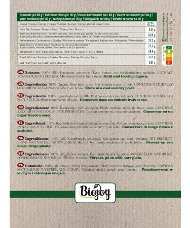 Biojoy Organic rose hips (1 kg) dried and whole rosehip fruits (Rosa canina) - Buy Online on GoSupps.com