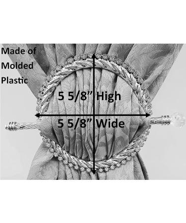 Set of 2 Nickel Crystal Ring Barrette Style Panel Holdbacks - Buy Online on GoSupps.com