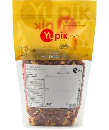 Yupik Roasted Unsalted Red Skin Peanuts 1 kg Kosher Vegan Nuts with Skins No Added Salt Crunchy Peanuts High in Fiber Protein Snacks Healthy Snacks 1 kg (Pack of 1) - Buy Online on GoSupps.com