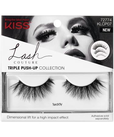 KISS Lash Couture Triple Push Up Collection, 3D Volume False Eyelashes with Triple Design Technology, Multi-Angles & Lengths, Cruelty-Free, Contact Lens Friendly, and Reusable, Style Teddy, 1 Pair - Buy Online on GoSupps.com