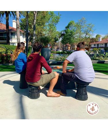 Proudly American-Made Heavy Duty Folding Stool with 4 Designs - Retractable Collapsible Seat for Adults/Kids - Lightweight Adjustable Work Chair in Solid Black - Buy Online on GoSupps.com