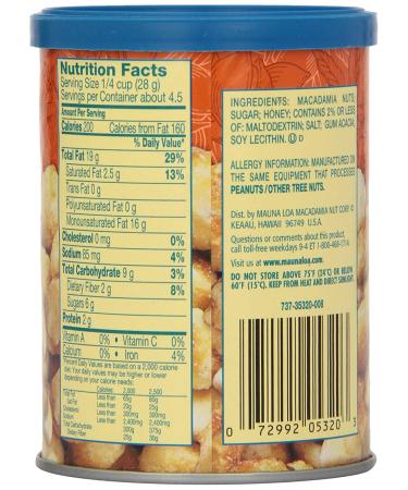 Mauna Loa Honey Roasted Macadamias 4.5 oz - Delicious Nut Snack - Buy Online on GoSupps.com