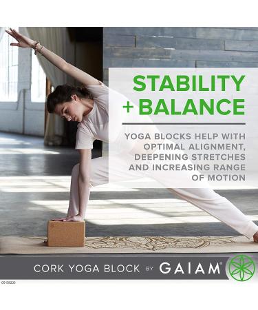 Gaiam Cork Yoga Brick Block - Eco-Friendly Accessory for Yoga Practice - Buy Online on GoSupps.com