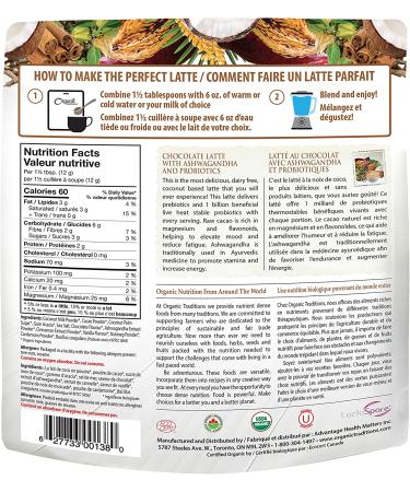 Organic Traditions Chocolate Latte with Ashwagandha & Probiotics â€“ 5.3 oz (150 g) | Boost Wellness & Flavor - Buy Online on GoSupps.com